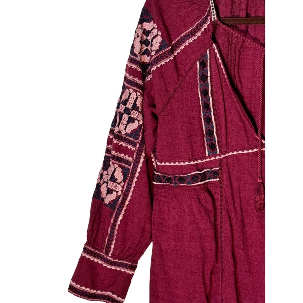 Free People OB847319 All My Life Embroidered Smocked Dress Size Med - Picture 7 of 8